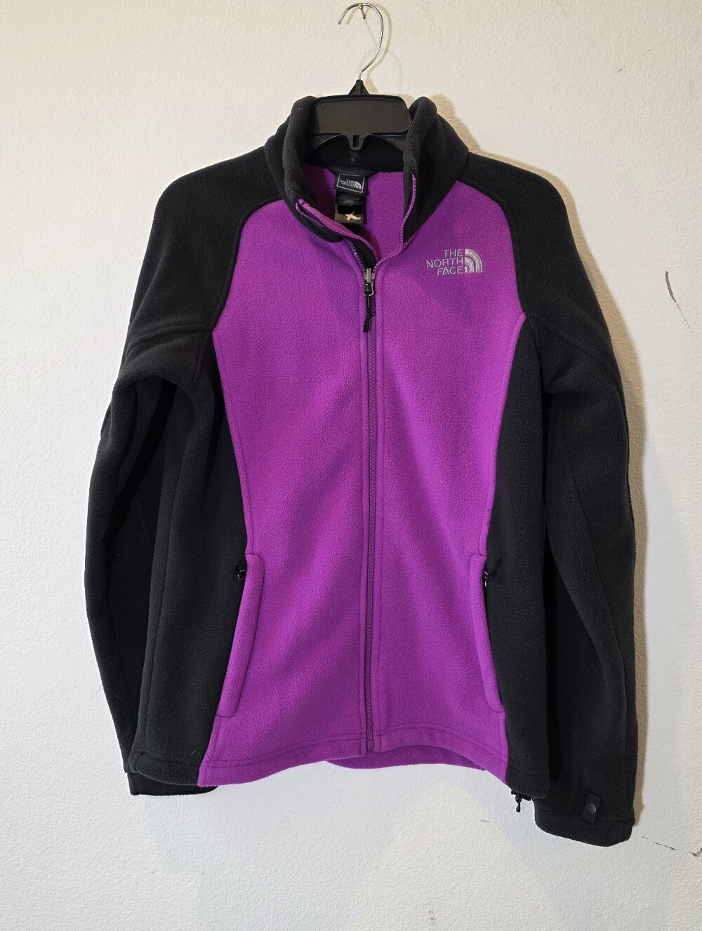 The North Face Black and Purple Full-Zip Fleece Jacket